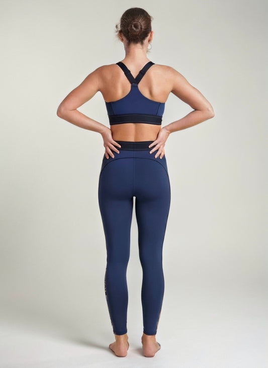 Pilates Tayt Spor Sütyeni Seti Lacivert- Yüksek Bel | NOONFIT