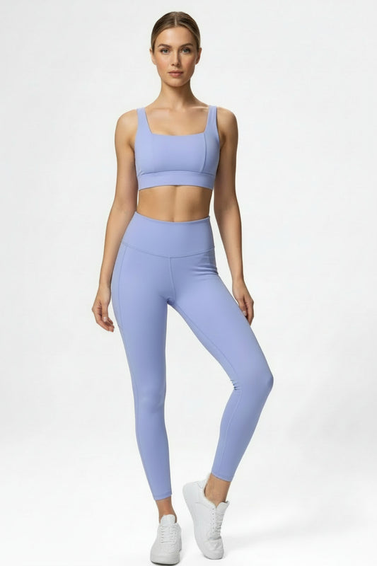 NoonFit Sculpt Set – Yüksek Bel Toparlayıcı Tayt & V Sırt Destekli Spor Sütyeni