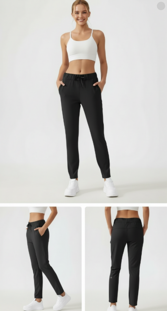 Noonfit Flow – Yüksek Bel Toparlayıcı Yoga & Günlük Pantolon | Dört Yönlü Streç - Siyah