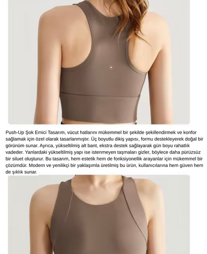 NoonFit Sculpt Destekli Spor Sütyeni – Push-Up Etkili, Yüksek Destek, Hızlı Kuruyan Kumaş