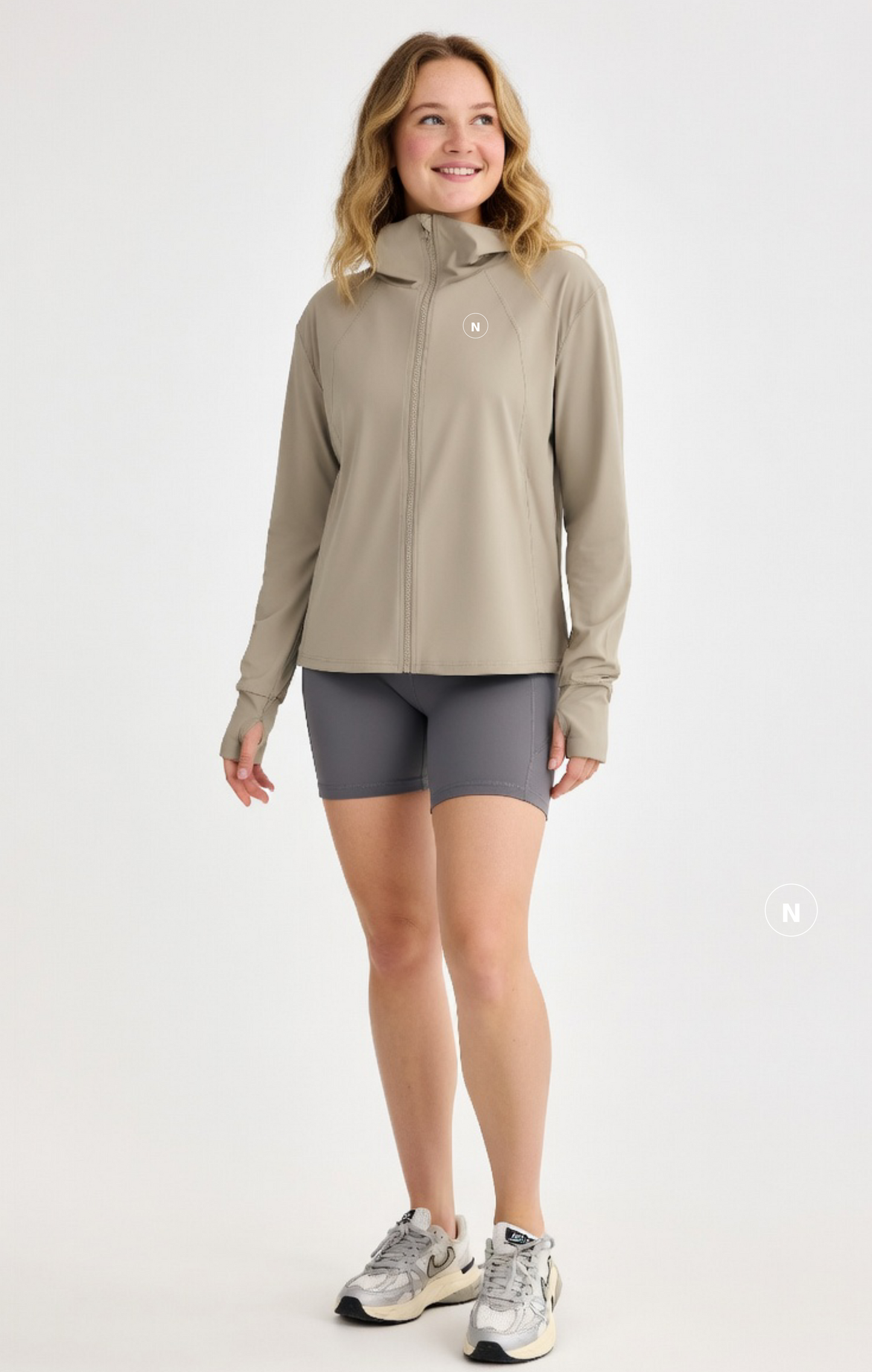 NoonFit Zip-Up Kapüşonlu Spor Ceket – Hafif, Nefes Alabilir & UV Korumalı Zip Hoodie