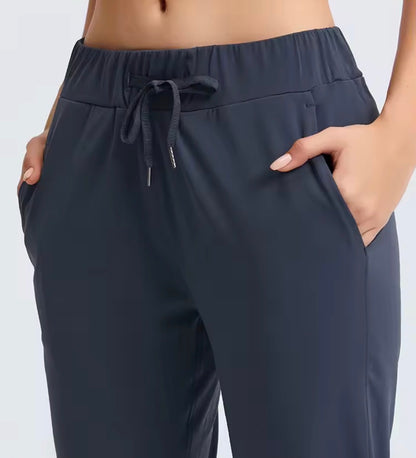 Noonfit Flow – Yüksek Bel Toparlayıcı Yoga & Günlük Pantolon | Dört Yönlü Streç -Antrasit Mavi