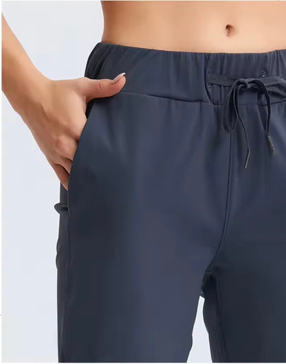 Noonfit Flow – Yüksek Bel Toparlayıcı Yoga & Günlük Pantolon | Dört Yönlü Streç -Antrasit Mavi