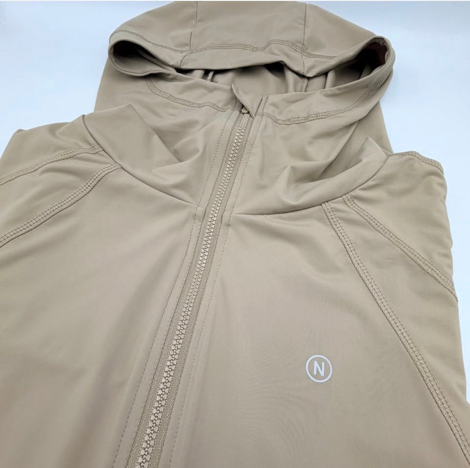 NoonFit Zip-Up Kapüşonlu Spor Ceket – Hafif, Nefes Alabilir & UV Korumalı Zip Hoodie