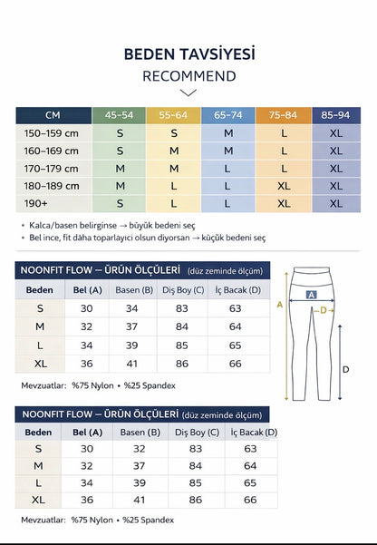 Noonfit Flow – Yüksek Bel Pilates & Yoga Legging