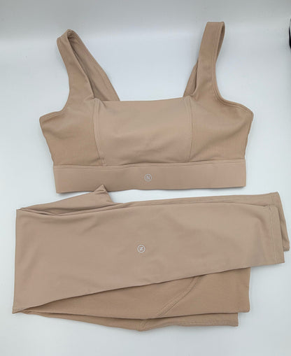 NoonFit Sculpt Set – Yüksek Bel Toparlayıcı Tayt & V Sırt Destekli Spor Sütyeni