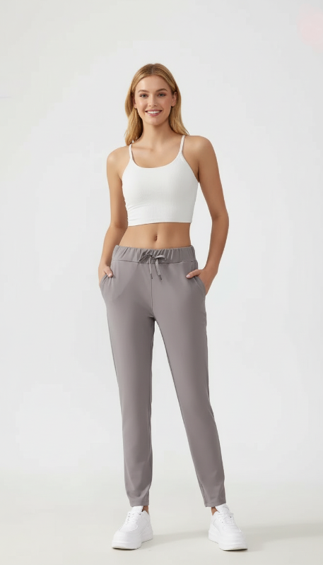 Noonfit Flow – Yüksek Bel Toparlayıcı Yoga & Günlük Pantolon | Dört Yönlü Streç -Gri