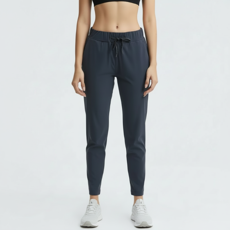 Noonfit Flow – Yüksek Bel Toparlayıcı Yoga & Günlük Pantolon | Dört Yönlü Streç -Antrasit Mavi