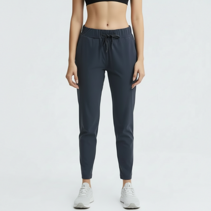 Noonfit Flow – Yüksek Bel Toparlayıcı Yoga & Günlük Pantolon | Dört Yönlü Streç -Antrasit Mavi