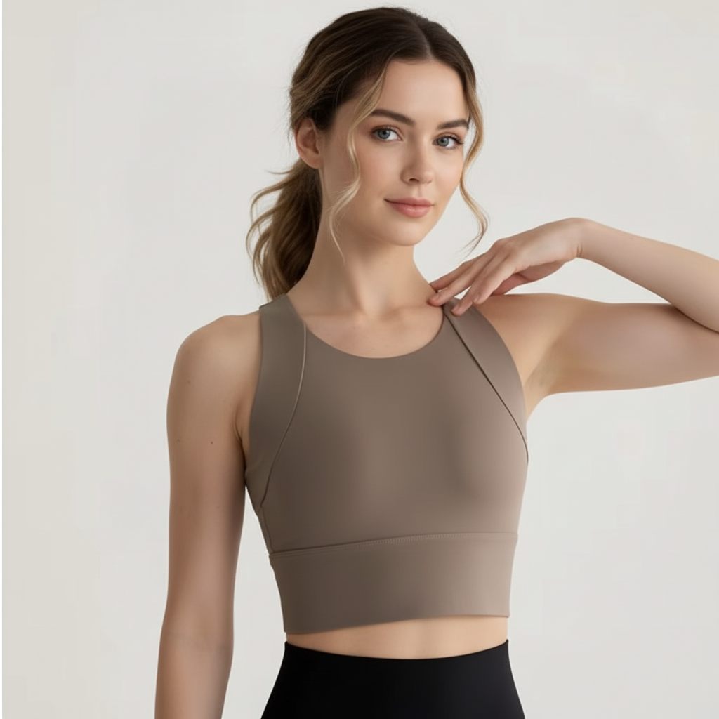 NoonFit Sculpt Destekli Spor Sütyeni – Push-Up Etkili, Yüksek Destek, Hızlı Kuruyan Kumaş Gri