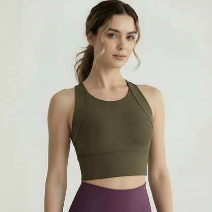 NoonFit Sculpt Destekli Spor Sütyeni – Push-Up Etkili, Yüksek Destek, Hızlı Kuruyan Kumaş Gri