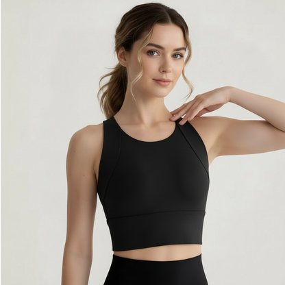 NoonFit Sculpt Destekli Spor Sütyeni – Push-Up Etkili, Yüksek Destek, Hızlı Kuruyan Kumaş Gri