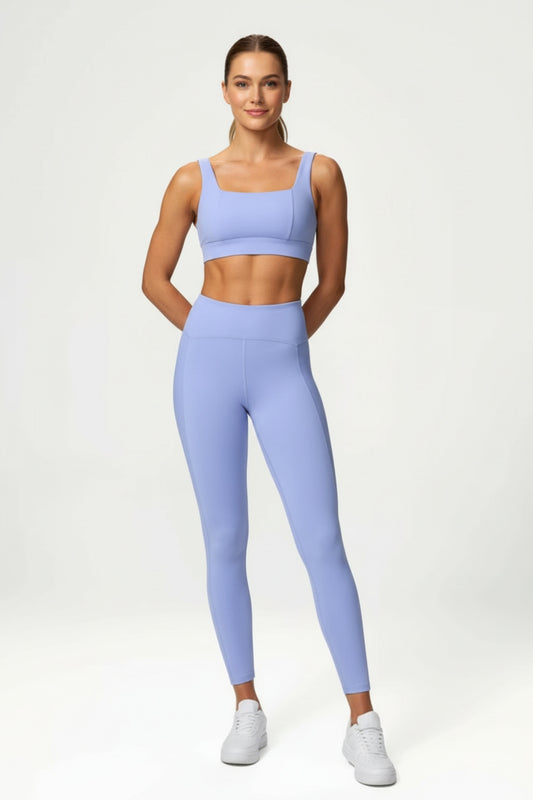 NoonFit Sculpt Set – Yüksek Bel Toparlayıcı Tayt & V Sırt Destekli Spor Sütyeni