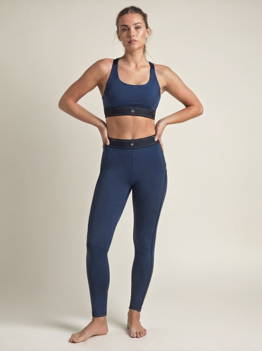 Pilates Tayt Spor Sütyeni Seti Lacivert- Yüksek Bel | NOONFIT