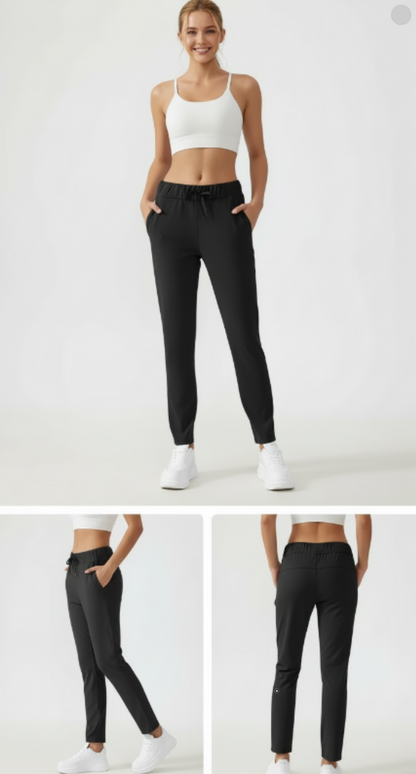 Noonfit Flow – Yüksek Bel Toparlayıcı Yoga & Günlük Pantolon | Dört Yönlü Streç - Siyah
